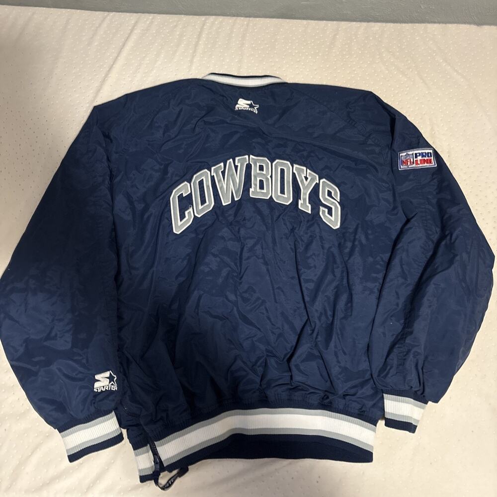 Vintage 90s Starter Pro Line Dallas Cowboys NFL Football Pullover Jacket Size L